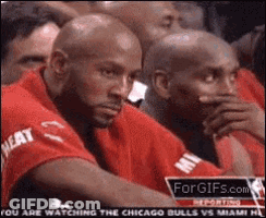 Group Of Men Watching Chicago Bulls Vs Miami Heat GIF