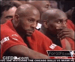 Group Of Men Watching Chicago Bulls Vs. Miami Heat GIF