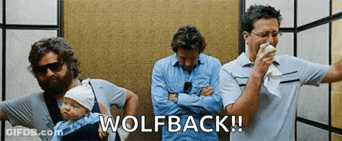 Group Of Men With Baby Stroller Wolfback GIF