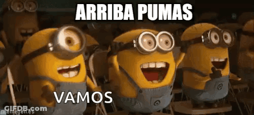 Group Of Minions Smiling Arriba Pumas Vamos GIF