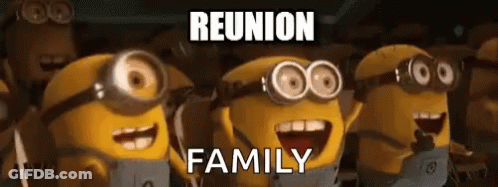 Group Of Minions Standing And Laughing GIF