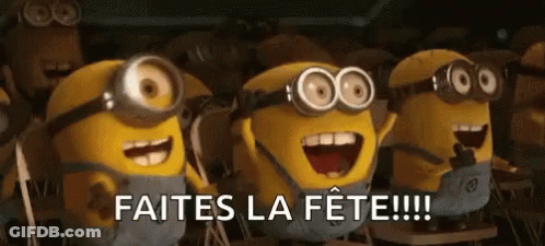 Group Of Minions With Mouths Open Faites La Fête GIF