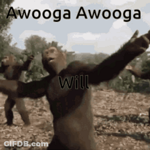 Group Of Monkey Performing Awooga Dance GIF