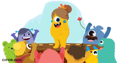 Group Of Monsters Around Yellow Monster GIF