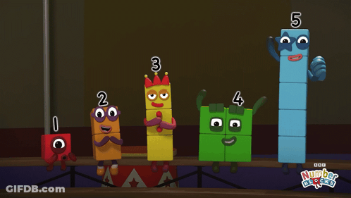 Group Of Number Blocks On Stage GIF