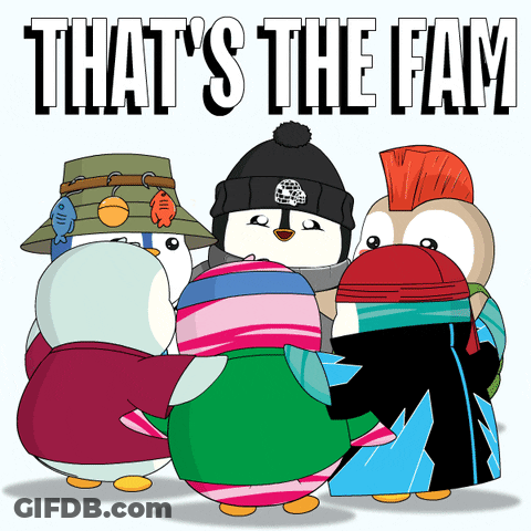 Group Of Penguins Saying That's The Fam GIF
