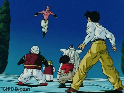 Group Of People And Flying Cartoon Character GIF