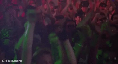 Group Of People At Exit Sign GIF