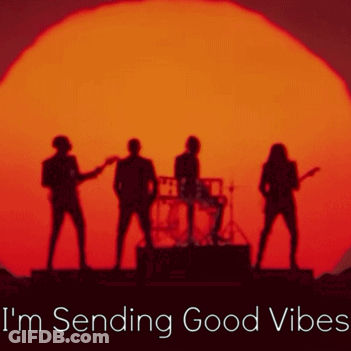 Group Of People At Sunset Saying I'm Sending Good Vibes GIF