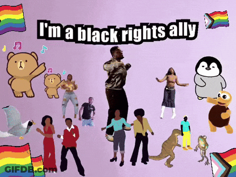 Group Of People Dancing I'm A Black Rights Ally GIF