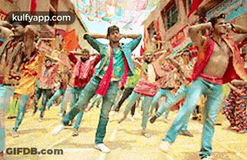 Group Of People Dancing In Crowd On Street GIF