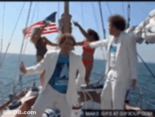 Group Of People Dancing On A Boat GIF