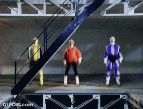 Group Of People Dancing On Stage With Staircase GIF
