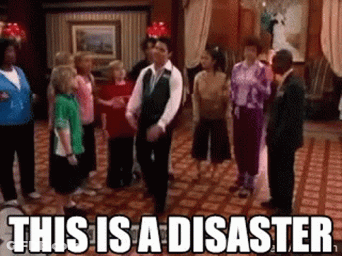 Group Of People Dancing Saying This Is A Disaster GIF