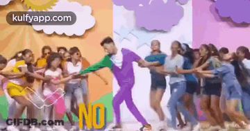 Group Of People Dancing Together GIF