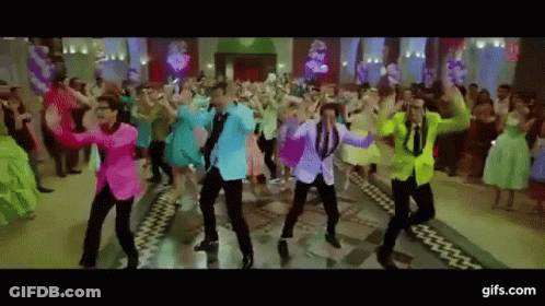 Group Of People Dancing Together GIF
