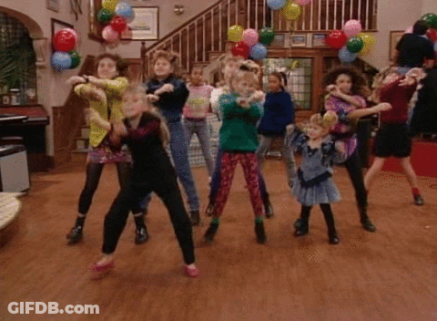 Group Of People Dancing With Balloons GIF