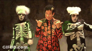 Group Of People Dressed As Skeletons Dancing GIF
