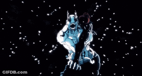 Group Of People Facing Monster GIF