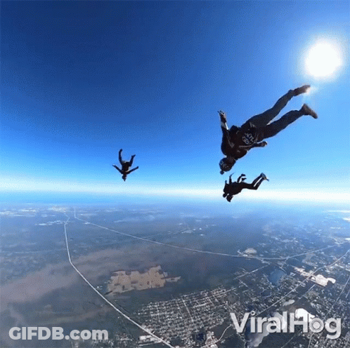 Group Of People Flying Through Air Viralhog GIF