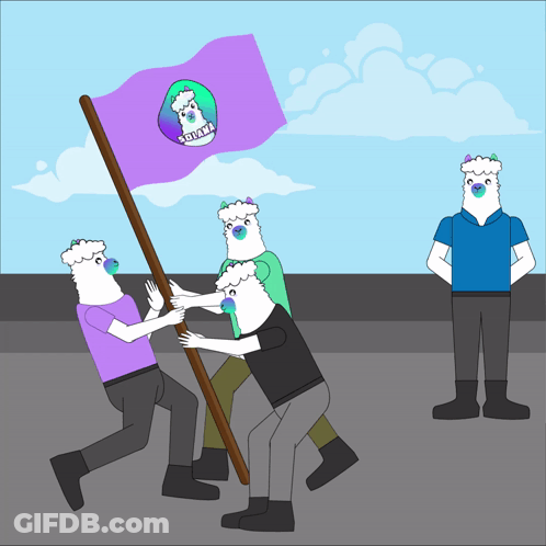 Group Of People Holding Sdvm Flag GIF
