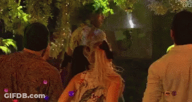 Group Of People In Dark Room With Bitch Watermark GIF