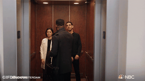 Group Of People In Elevator #NewAmsterdam GIF