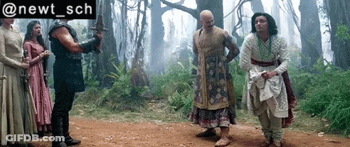 Group Of People In Forest @Newt_sch GIF