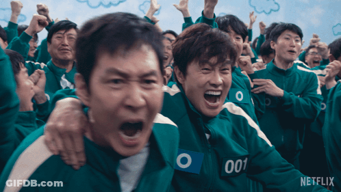 Group Of People In Green Uniforms 001 GIF