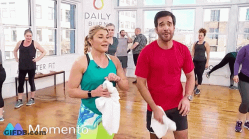 Group Of People In Gym With Memento GIF