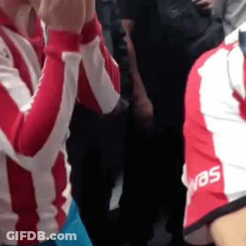 Group Of People In Red And White Jerseys GIF
