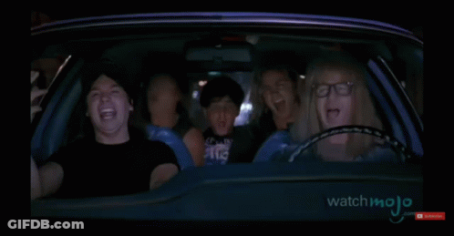 Group Of People Laughing In Car GIF