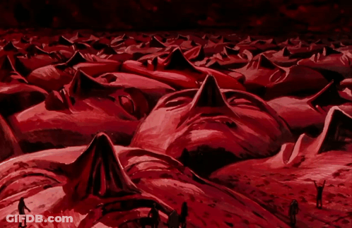 Group Of People Laying In Field Of Blood GIF
