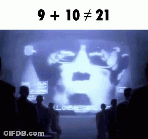 Group Of People Looking At Screen Saying 9 + 10 + 21 GIF