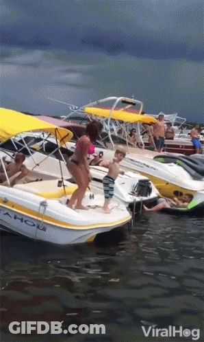 Group Of People On Boats With Tahoe GIF