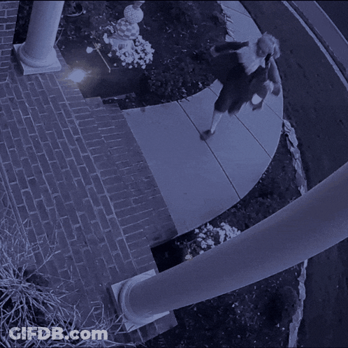 Group Of People On Brick Porch GIF