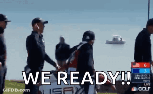 Group Of People On Golf Course We Ready GIF