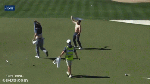 Group Of People On Golf Course With ESPN GIF