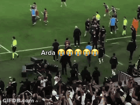 Group Of People On Soccer Field With Word Arda GIF