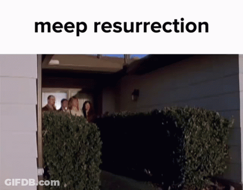 Group Of People Outside House With Meep Resurrection GIF