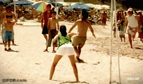 Group Of People Playing Volleyball On Beach RBD GIF