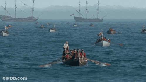 Group Of People Rowing Boats GIF