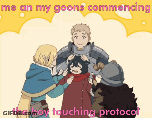 Group Of People Saying Me An My Goons Commencing The Boy Touching Protocol GIF