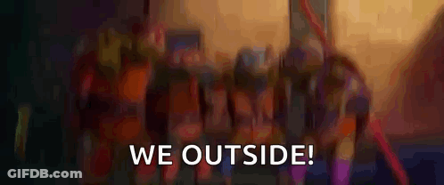 Group Of People Saying We Outside GIF