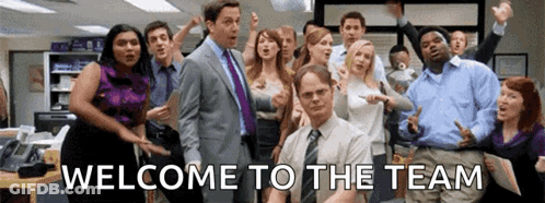 Group Of People Saying Welcome To The Team GIF