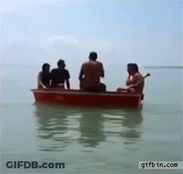 Group Of People Sitting In A Boat GIF