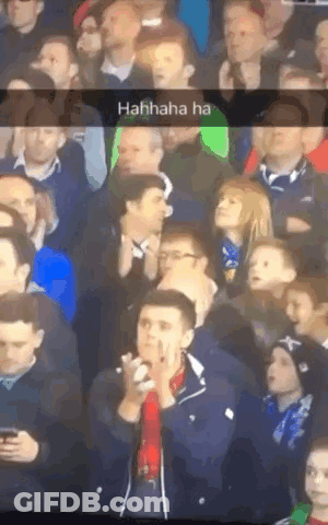 Group Of People Sitting In Stadium Saying Hahhaha Ha GIF