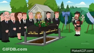Group Of People Standing Around Coffin At Funeral GIF