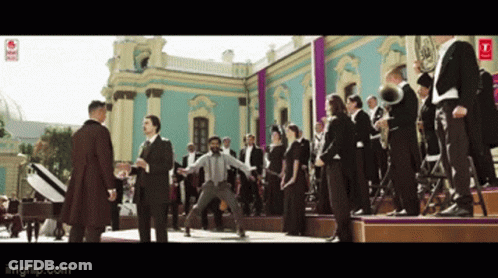 Group Of People Standing In Front Of Building With Imgflip Watermark GIF