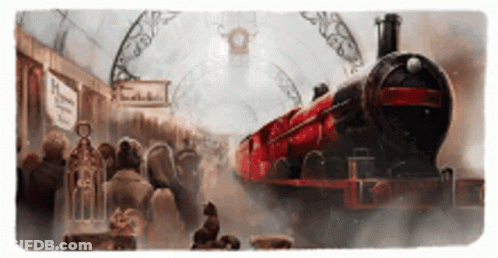 Group Of People Standing In Front Of Train At Station GIF